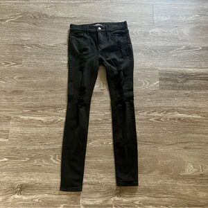 Express Black Distressed/ Ripped  Skinny Jeans
